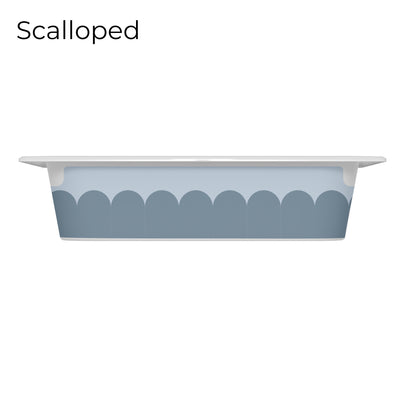 Trofast box blue drawer decal with scalloped edge design, long size, small