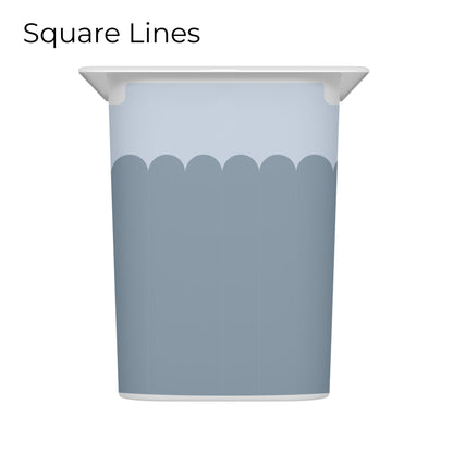 Trofast box blue drawer decal with scalloped edge design, short size, large