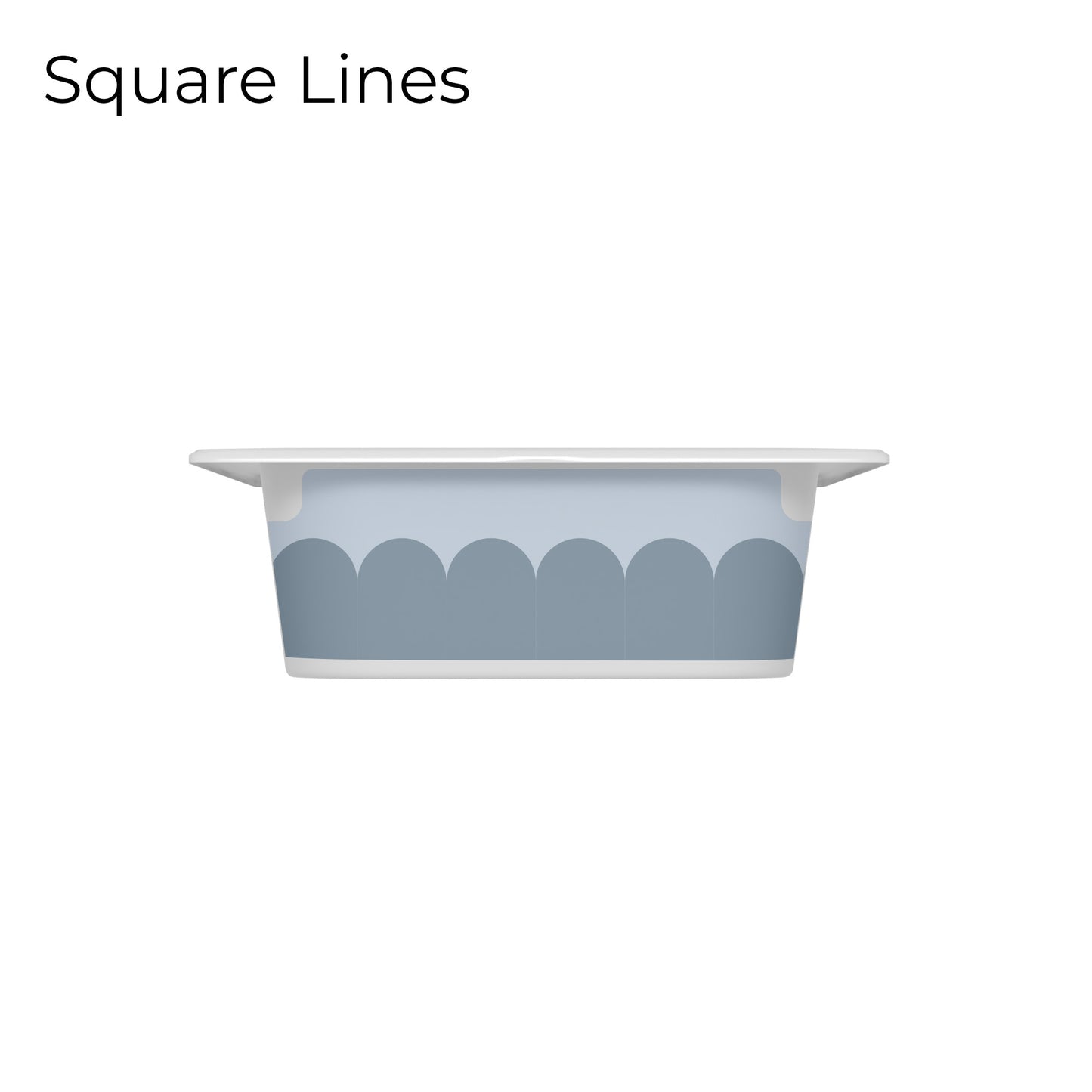 Trofast box blue drawer decal with scalloped edge design, short size, small