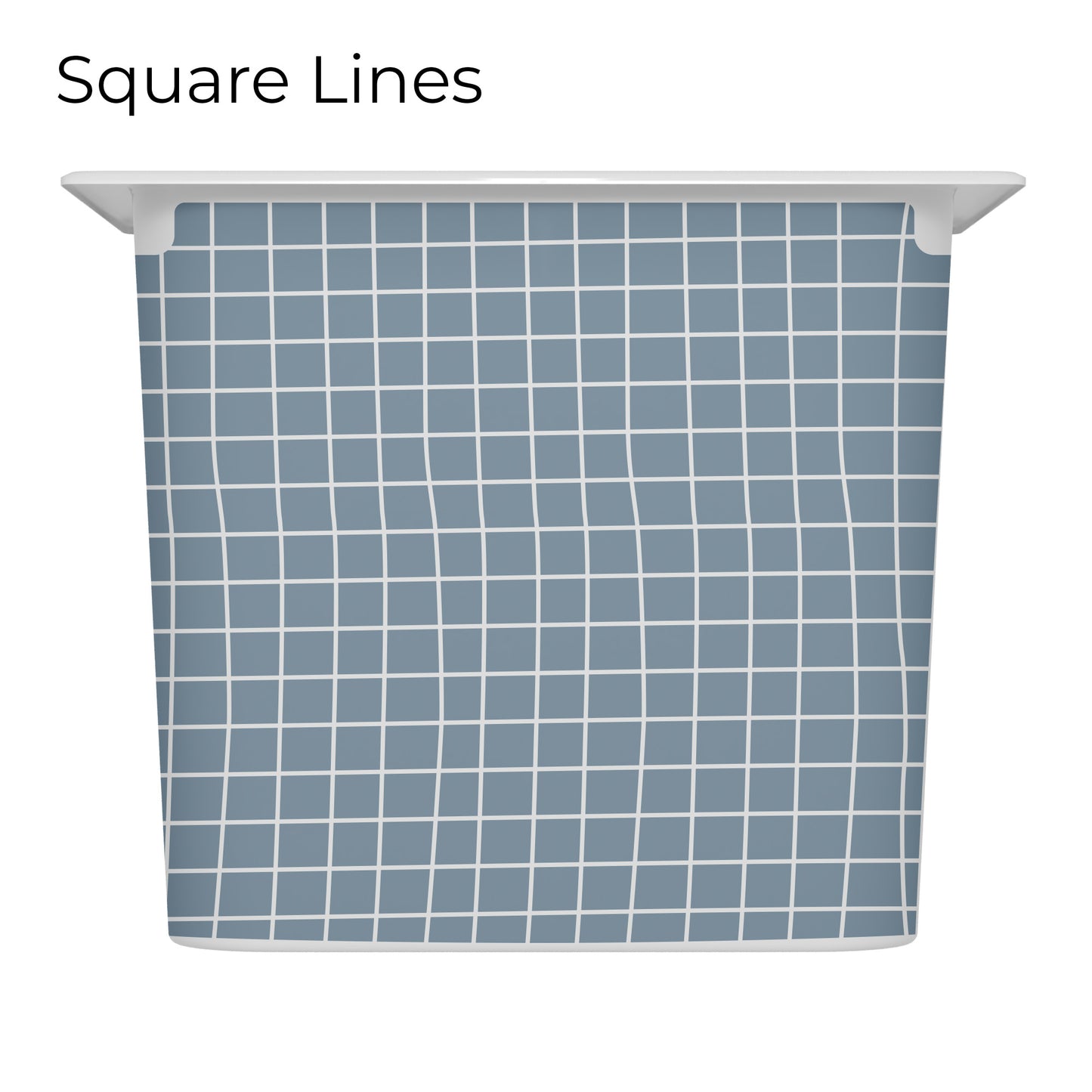 Trofast box blue drawer decal with square lines pattern, long size, large