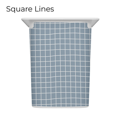 Trofast box blue drawer decal with square lines pattern, short size, large