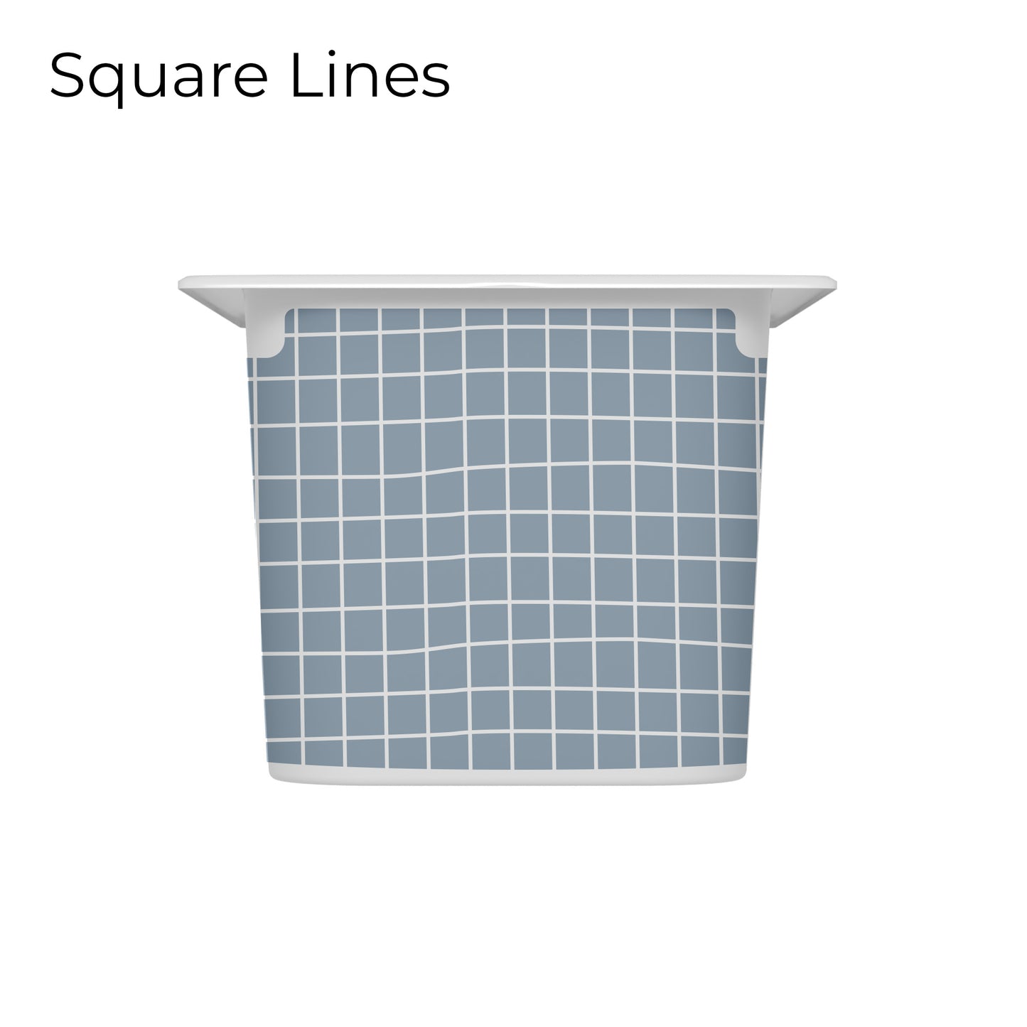 Trofast box blue drawer decal with square lines pattern, short size, medium