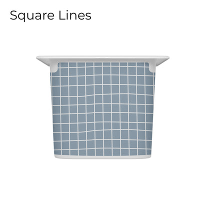 Trofast box blue drawer decal with square lines pattern, short size, medium