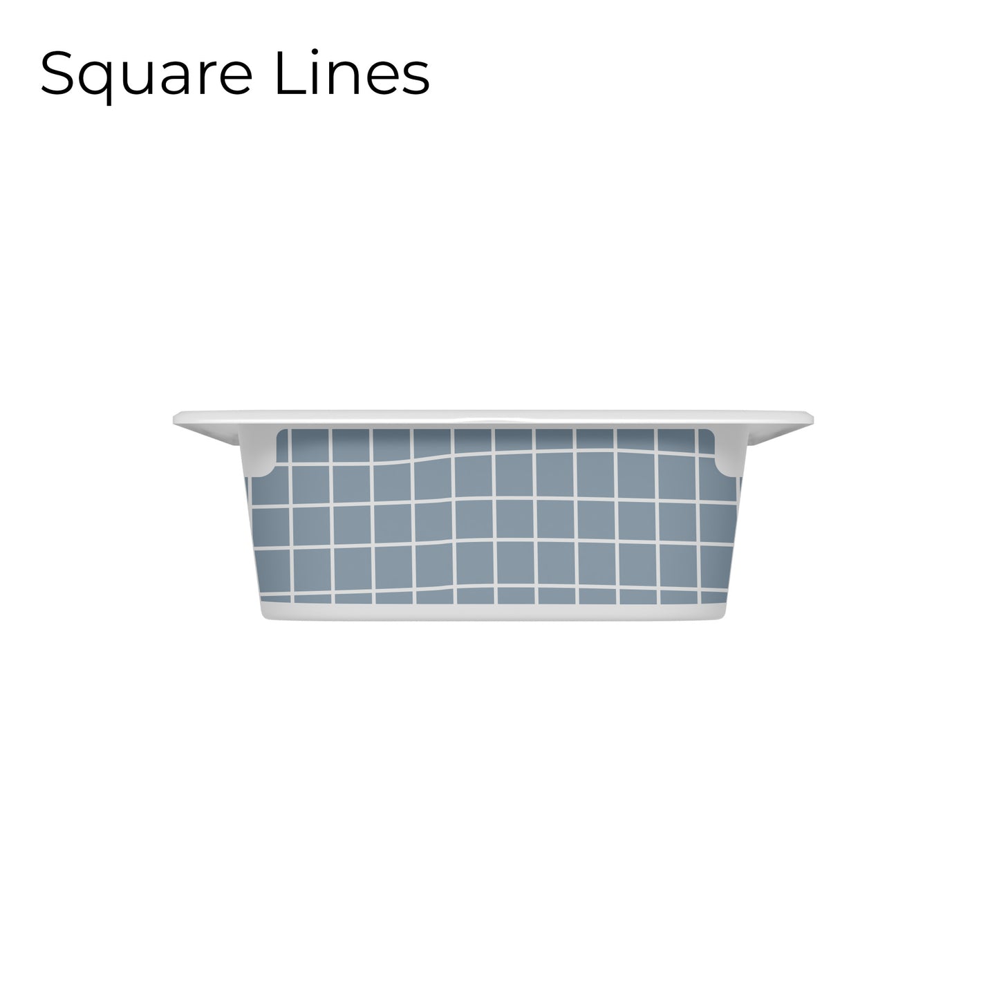 Trofast box blue drawer decal with square lines pattern, short size, small