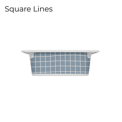 Trofast box blue drawer decal with square lines pattern, short size, small