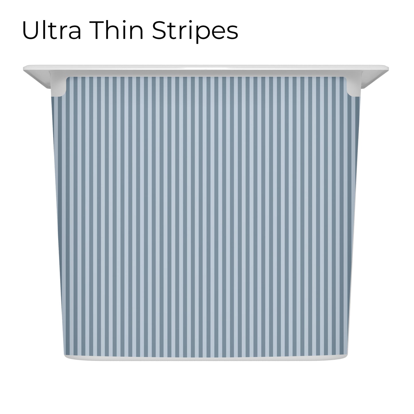 Trofast box blue drawer decal with ultra thin stripes pattern, long size, large