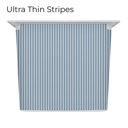 Trofast box blue drawer decal with ultra thin stripes pattern, long size, large