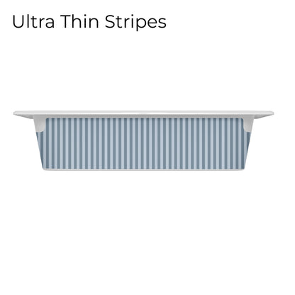 Trofast box blue drawer decal with ultra thin stripes pattern, long size, small