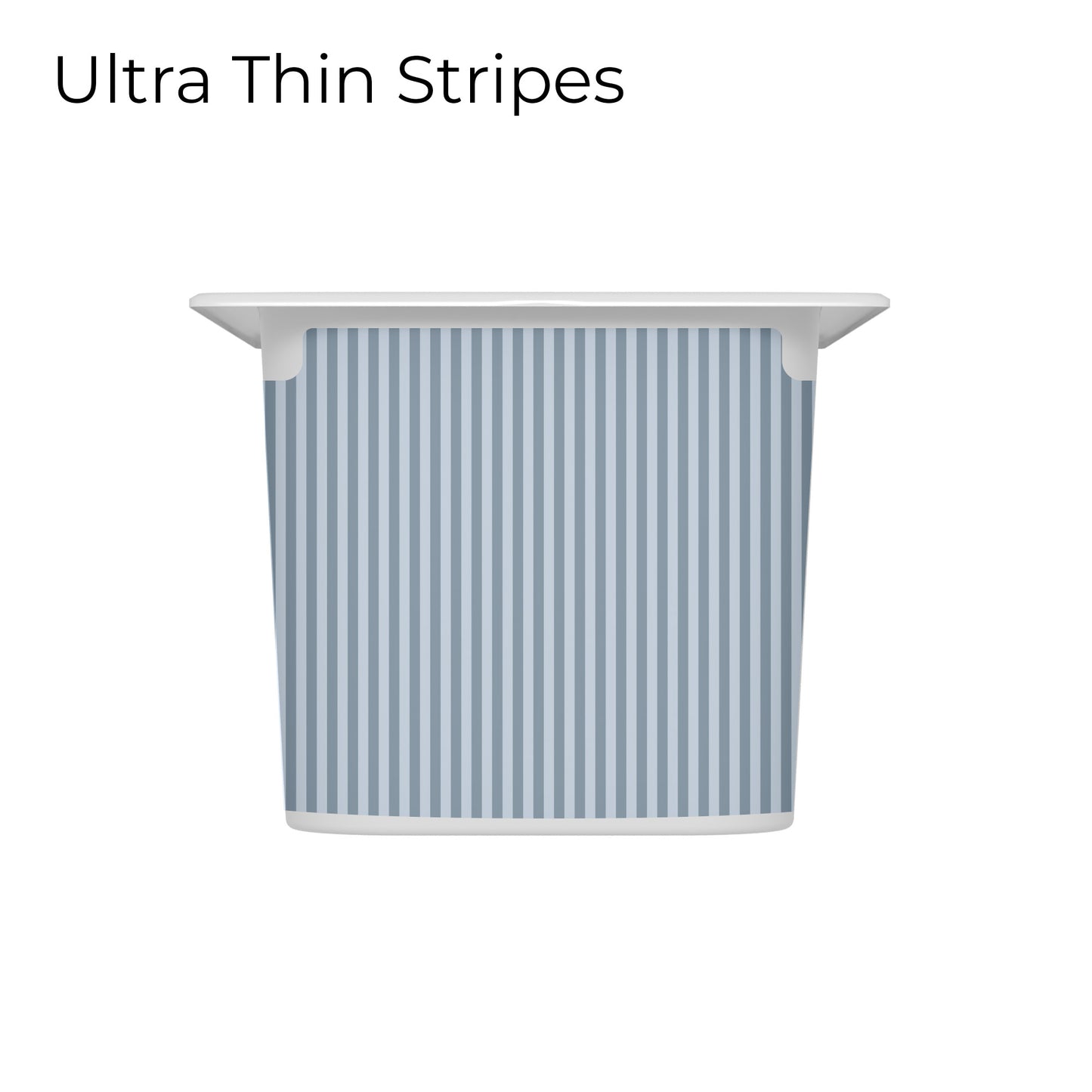 Trofast box blue drawer decal with ultra thin stripes pattern, short size, medium