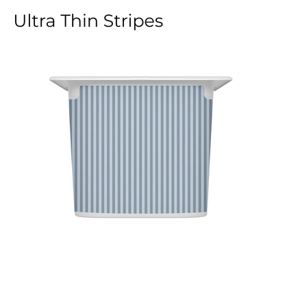 Trofast box blue drawer decal with ultra thin stripes pattern, short size, medium