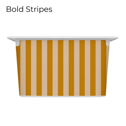 Revêtements en vinyle individuels pour tiroirs IKEA Trofast - Motifs moutarde et rose pâle