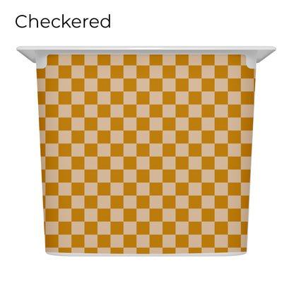 Revêtements en vinyle individuels pour tiroirs IKEA Trofast - Motifs moutarde et rose pâle