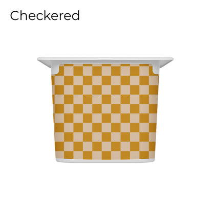 Revêtements en vinyle individuels pour tiroirs IKEA Trofast - Motifs moutarde et rose pâle