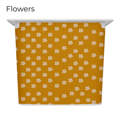 Revêtements en vinyle individuels pour tiroirs IKEA Trofast - Motifs moutarde et rose pâle