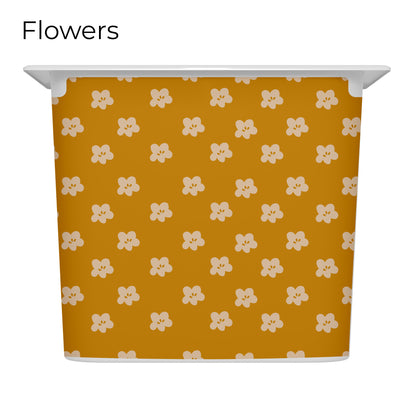 Revêtements en vinyle individuels pour tiroirs IKEA Trofast - Motifs moutarde et rose pâle