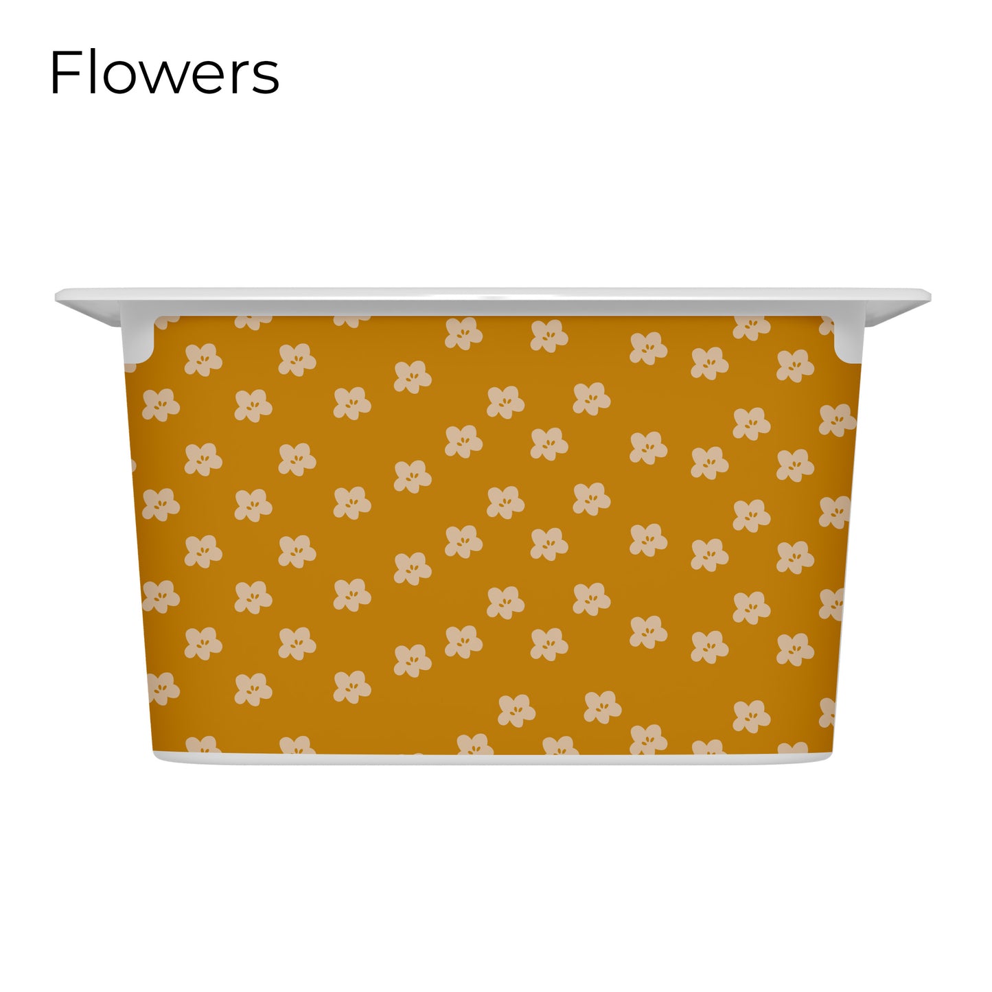 Revêtements en vinyle individuels pour tiroirs IKEA Trofast - Motifs moutarde et rose pâle