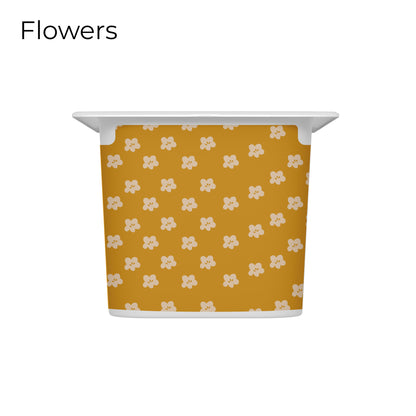 Revêtements en vinyle individuels pour tiroirs IKEA Trofast - Motifs moutarde et rose pâle