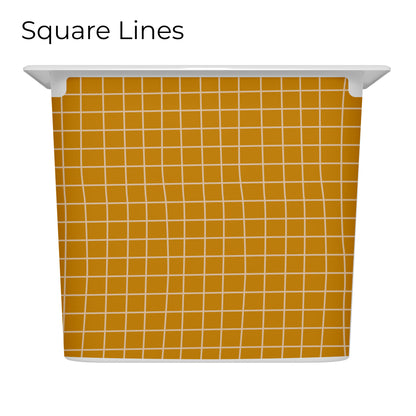 Revêtements en vinyle individuels pour tiroirs IKEA Trofast - Motifs moutarde et rose pâle