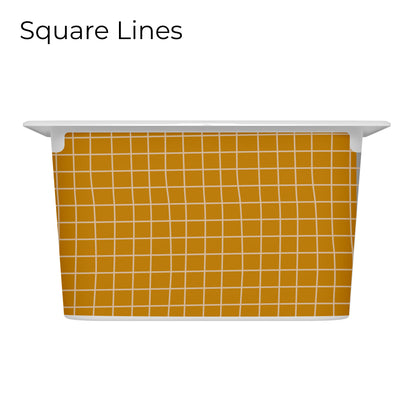 Revêtements en vinyle individuels pour tiroirs IKEA Trofast - Motifs moutarde et rose pâle