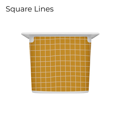 Revêtements en vinyle individuels pour tiroirs IKEA Trofast - Motifs moutarde et rose pâle