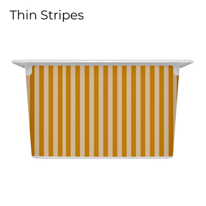 Revêtements en vinyle individuels pour tiroirs IKEA Trofast - Motifs moutarde et rose pâle